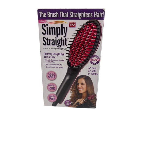 Simply Straight Ceramic Hair Straightening Brush - Picture 1 of 4